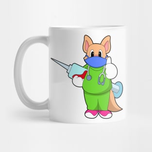 Cat at Vaccination with Syringe Mug